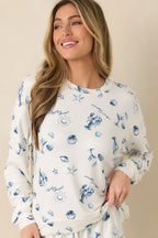 Women's Z Supply Vanilla Ice Lost At Sea Long Sleeve Top | 95% Polyester & 5% Spandex 1
