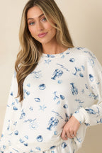 Women's Z Supply Vanilla Ice Lost At Sea Long Sleeve Top | 95% Polyester & 5% Spandex 6