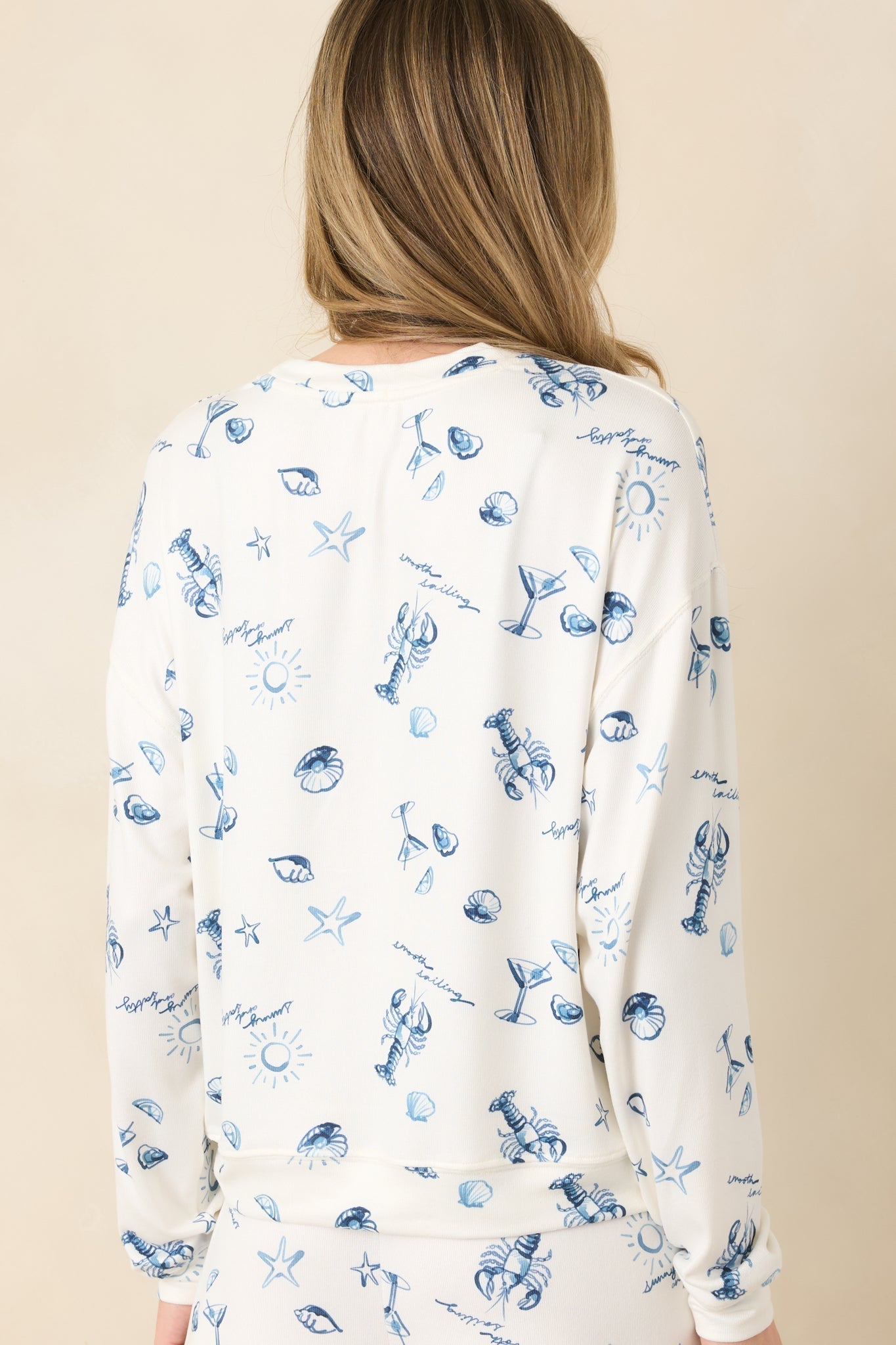 Women's Z Supply Vanilla Ice Lost At Sea Long Sleeve Top | 95% Polyester & 5% Spandex 7