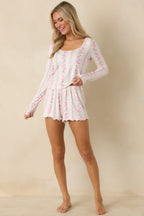 Women's Z Supply Vanilla Ice Multi Amour Boudoir Floral Shorts | 95% Polyester & 5% Spandex 3