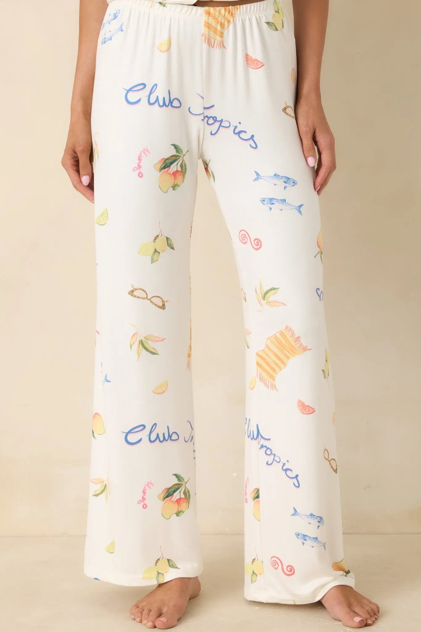 Women's Z Supply Vanilla Ice Vintage Tropic Pants | 95% Polyester & 5% Spandex 0