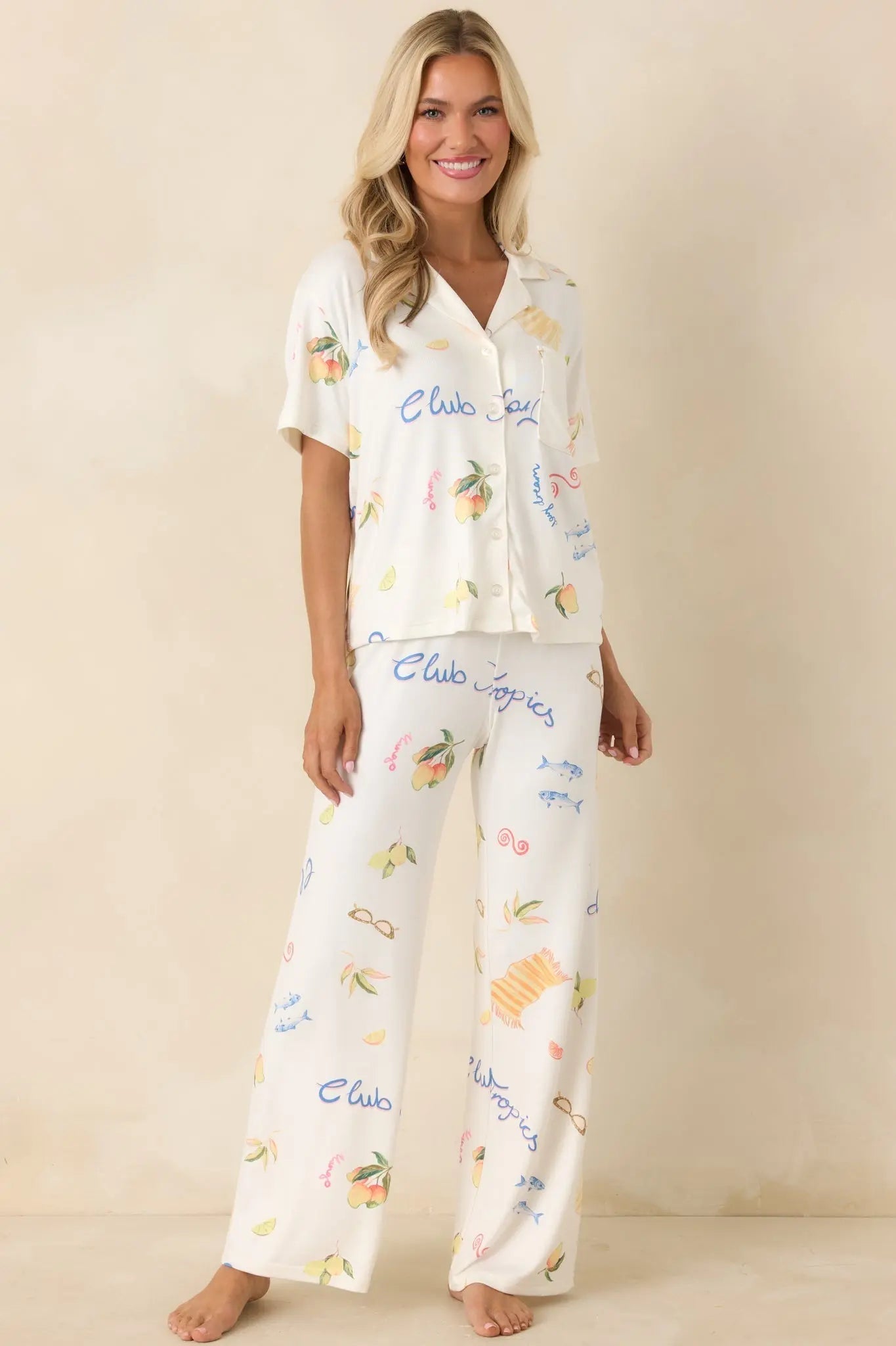 Women's Z Supply Vanilla Ice Vintage Tropic Pants | 95% Polyester & 5% Spandex 3