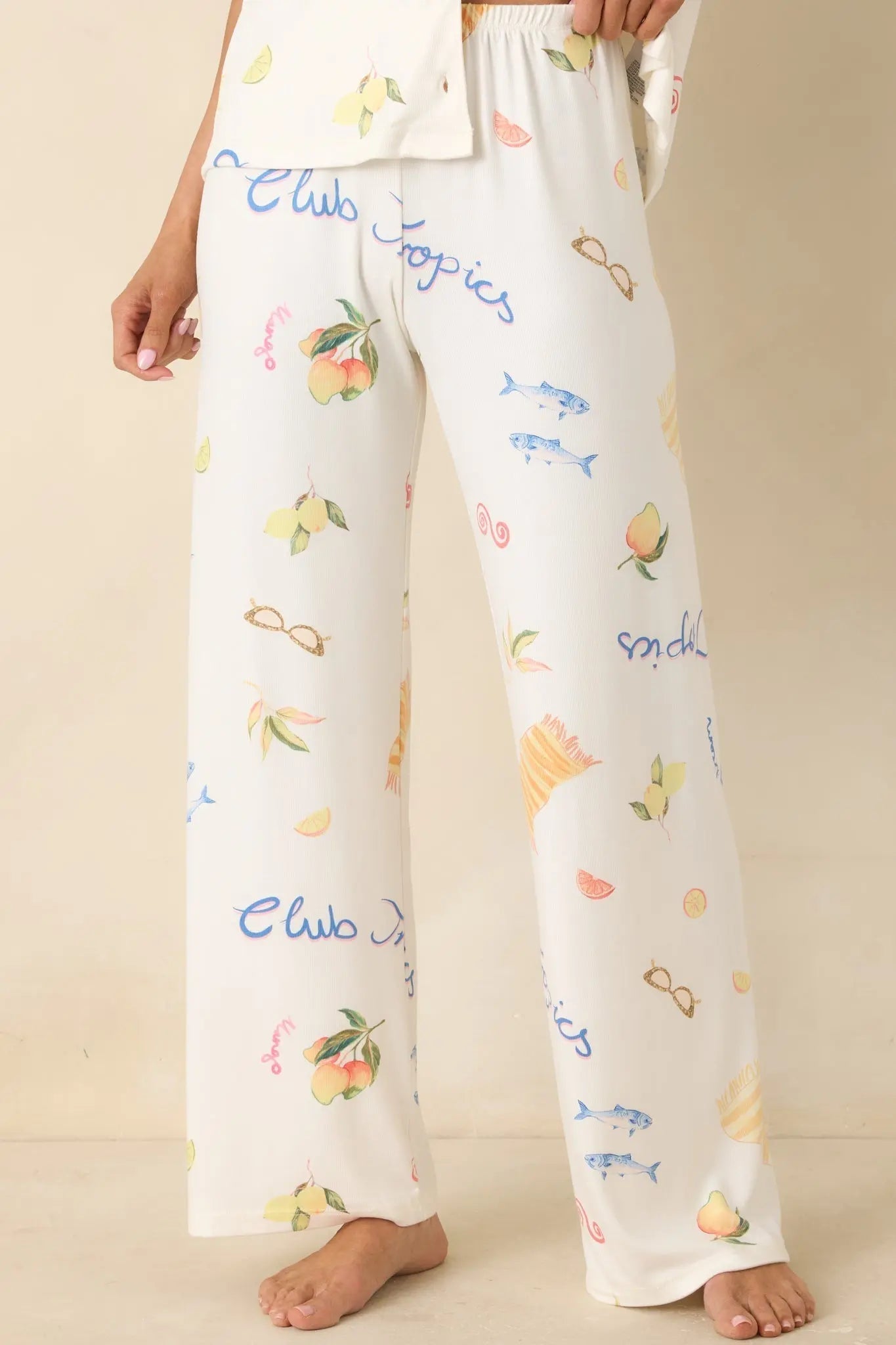 Women's Z Supply Vanilla Ice Vintage Tropic Pants | 95% Polyester & 5% Spandex 4