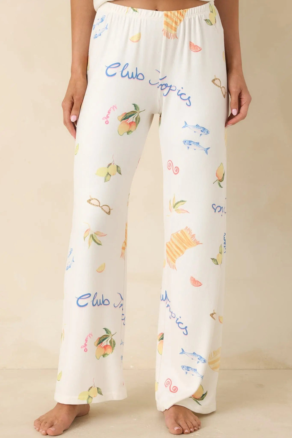 Women's Z Supply Vanilla Ice Vintage Tropic Pants | 95% Polyester & 5% Spandex 5