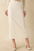 Women's Z Supply Via Ivory Lace Midi Skirt | 50% Nylon 0