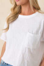 Women's Z Supply White Cotton Everyday Pocket Tee | 100% Cotton 2