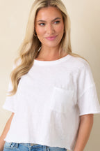 Women's Z Supply White Cotton Everyday Pocket Tee | 100% Cotton 3