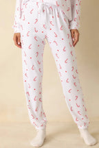 Women's Z Supply White Knit Cozy Candy Pajama Pants | 95% Polyester & 5% Spandex 0