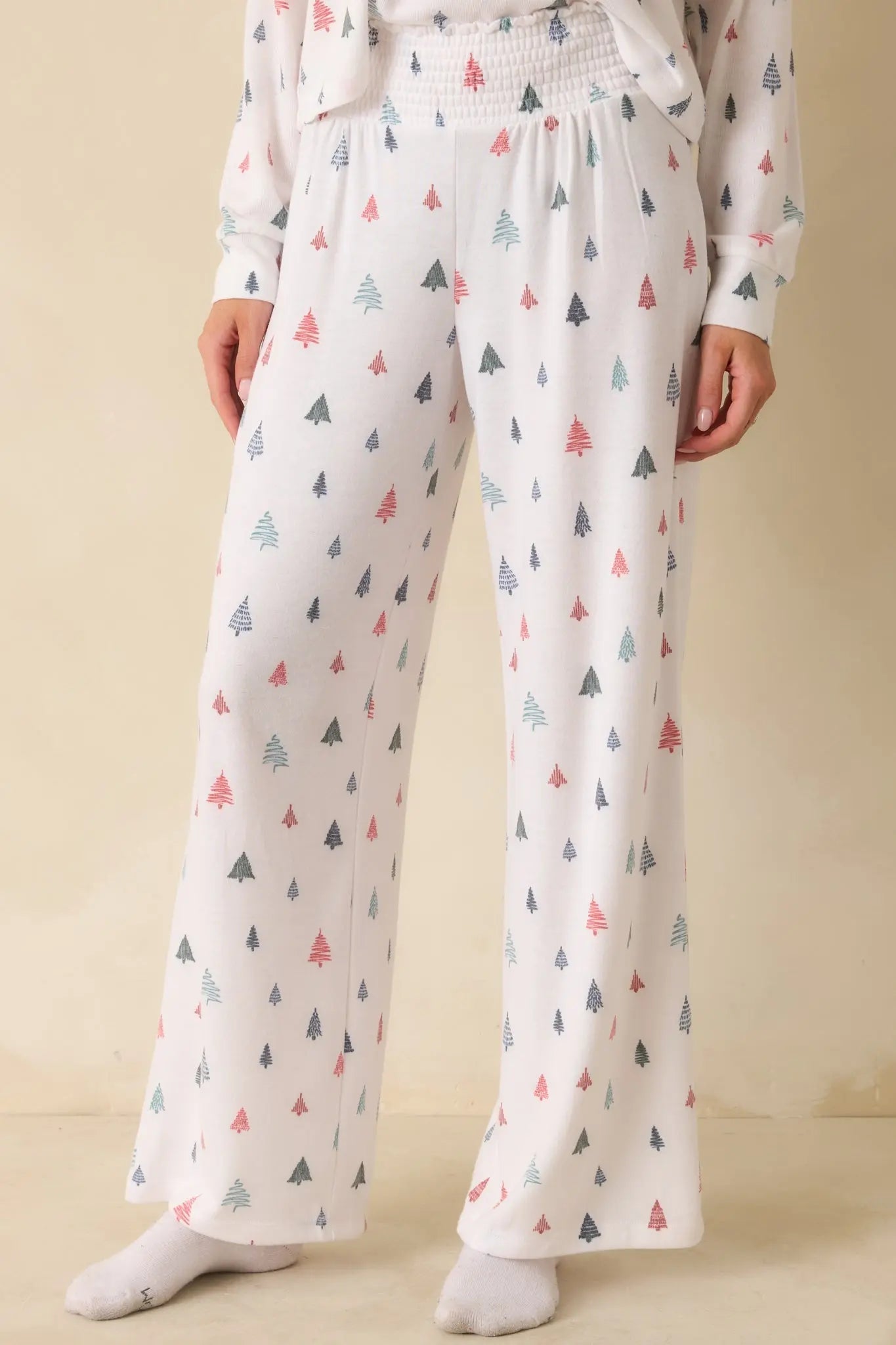 Women's Z Supply White Multi Dawn Tree Pajama Pants | 62% Polyester 0