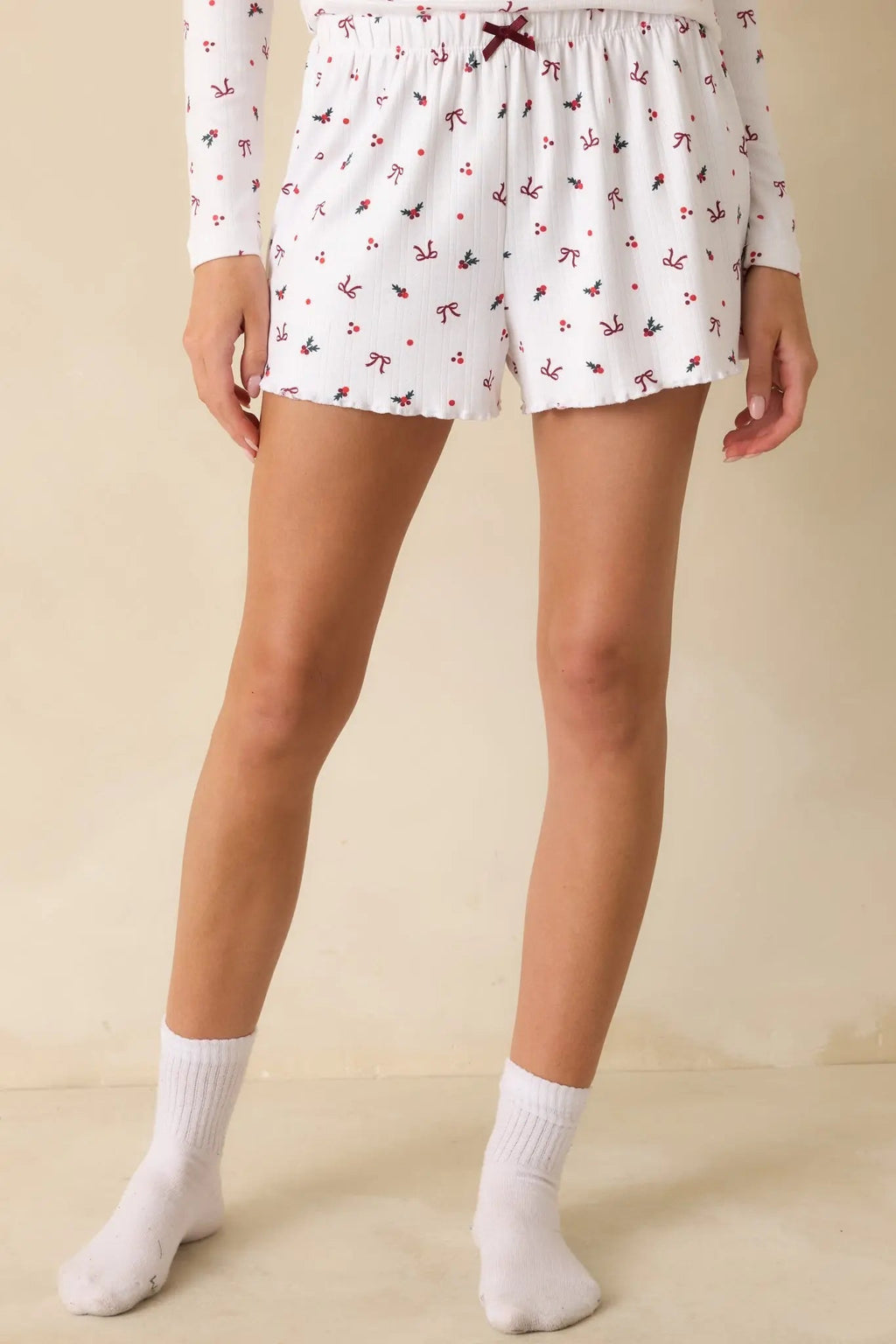 Women's Z Supply White Multi Luxe Holly Pajama Shorts | 95% Polyester & 5% Spandex 3