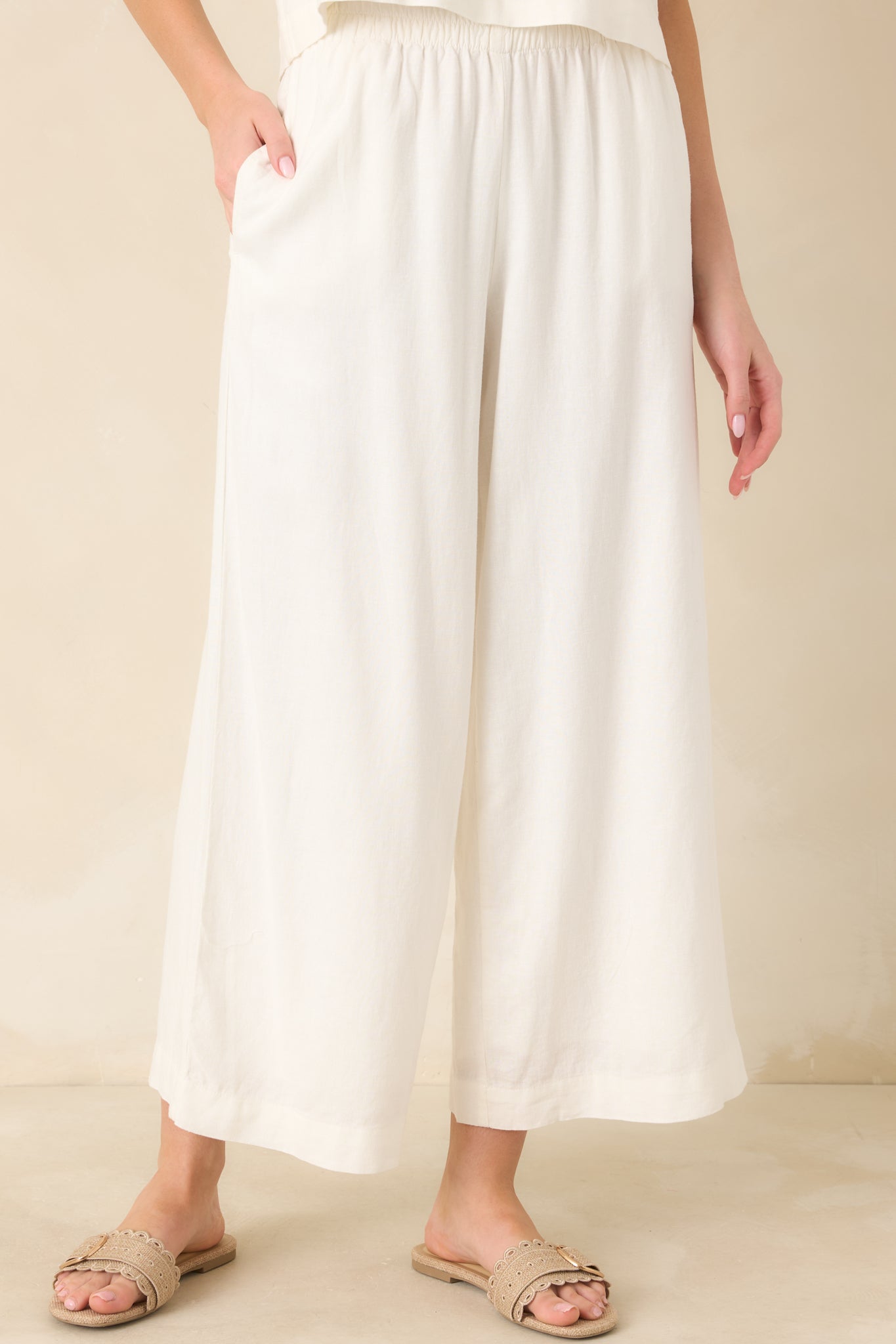 Women's Z Supply White Scout Linen Pants | 55% Linen & 45% Rayon 0