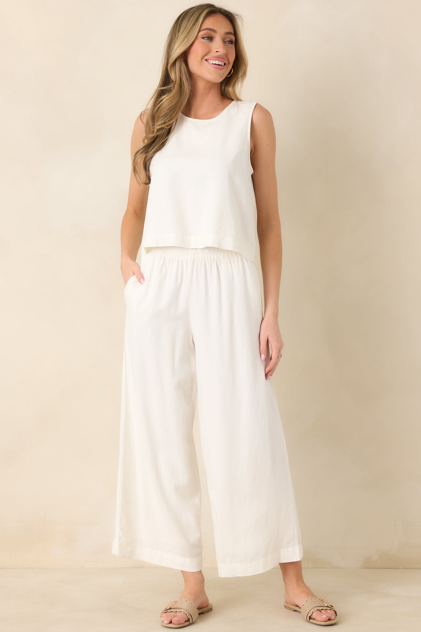 Women's Z Supply White Scout Linen Pants | 55% Linen & 45% Rayon 1
