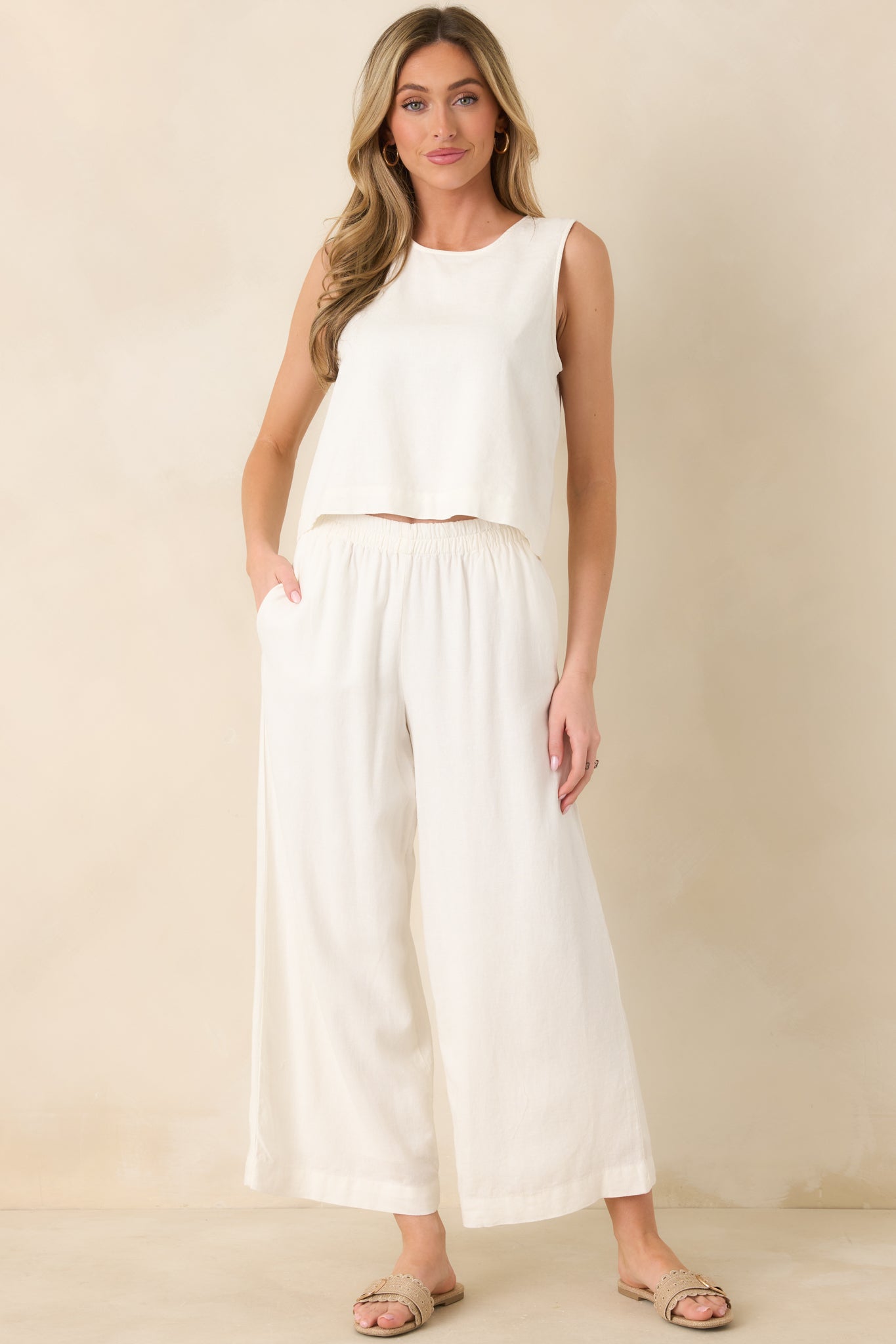 Women's Z Supply White Scout Linen Pants | 55% Linen & 45% Rayon 2