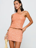 Women's Zaraya Sequin Mini Skirt Orange | Sequin material Mini skirt 1