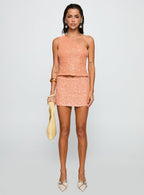 Women's Zaraya Sequin Mini Skirt Orange | Sequin material Mini skirt 6