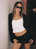 Women's Zelaia Shimmer Mini Skirt Black | Sequin mini skirt 0