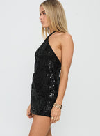 Women's Zelaia Shimmer Mini Skirt Black | Sequin mini skirt 3
