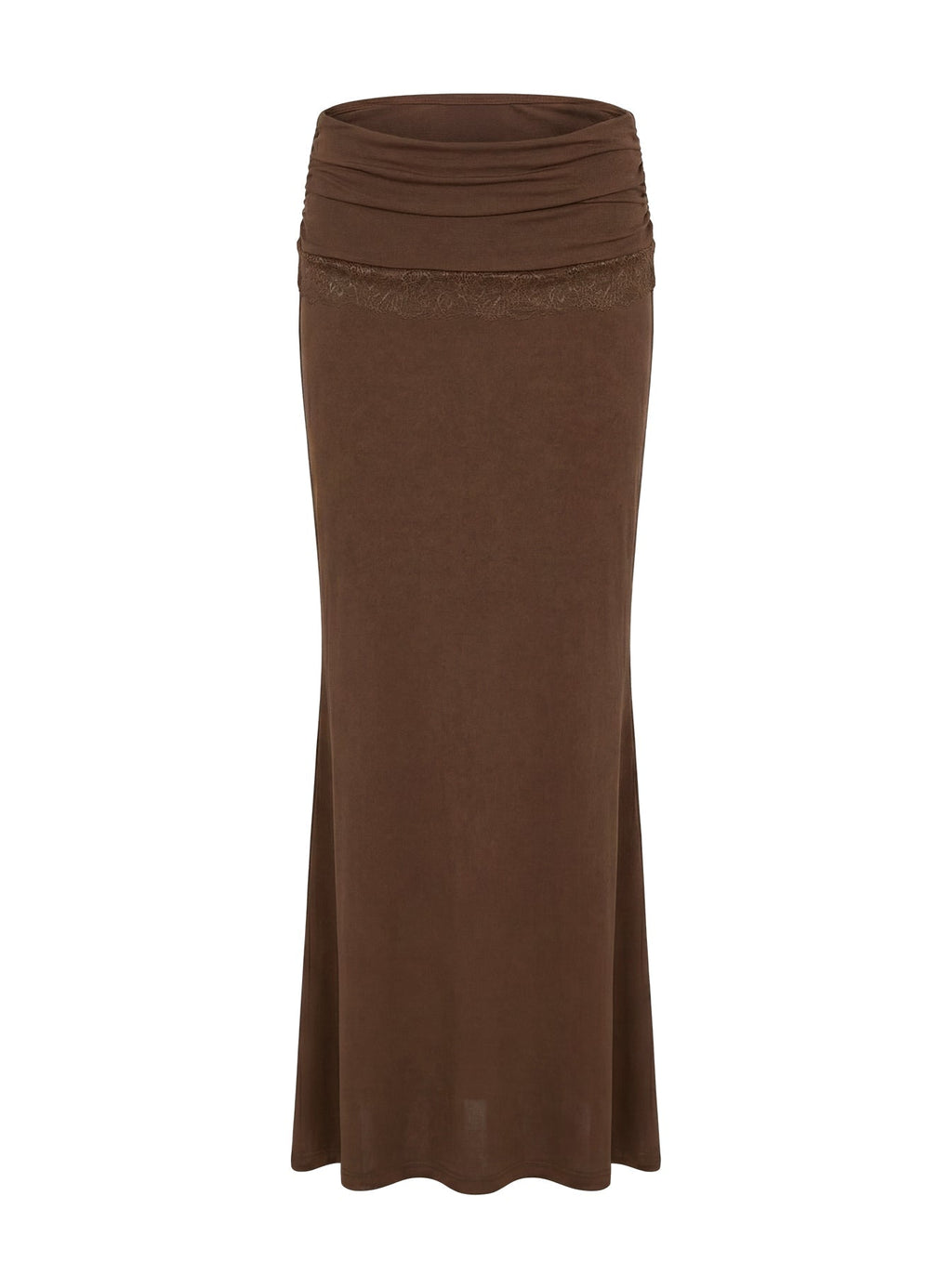 Women's Zespri Jersey Maxi Skirt Brown | Jersey mini skirt with lace detailing 7